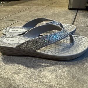Capelli of New York Silver Glitter Women's Sandals